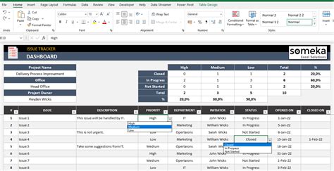 Issue Tracker Excel Template
