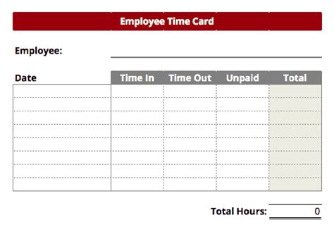 Timecard Templates Excel Find Word Templates