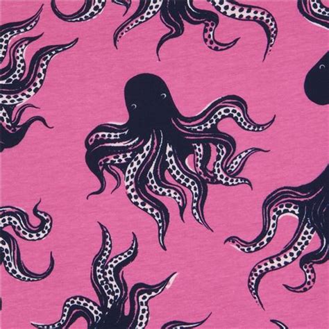 Shop yardage and bundles of these amazing prints and find yourself reaching for these basics again and. purple Cotton and Steel knit with octopus animal - Knit ...