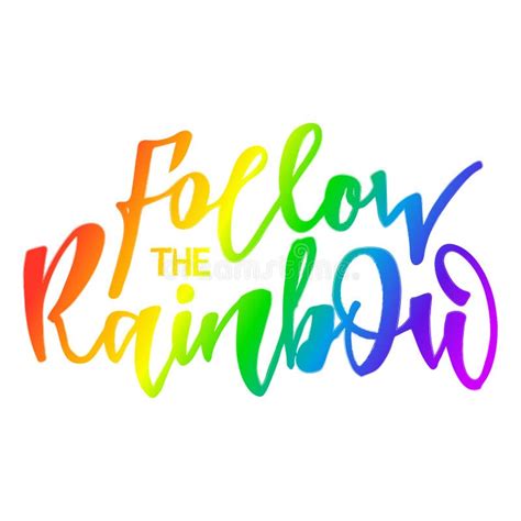Follow The Rainbow Cute Rainbow Decoration Stock Vector