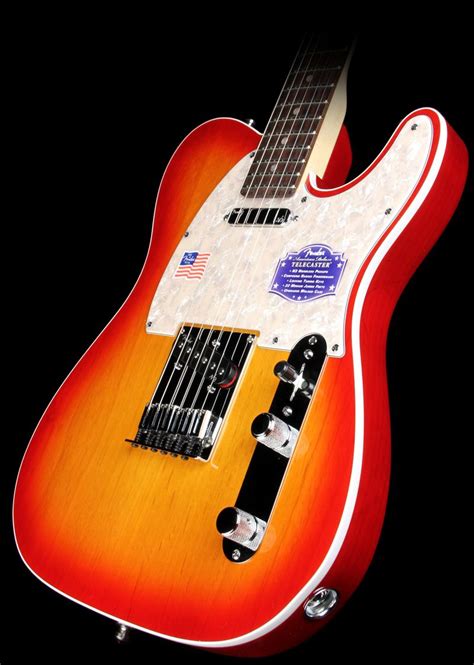 fender american deluxe telecaster electric guitar aged cherry sunburst fender american deluxe