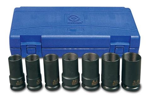 Action Impact 7pcs 12 Dr Wheel Lug Nut Remover Deep Impact Socket Set