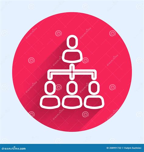 White Line Business Hierarchy Organogram Chart Infographics Icon