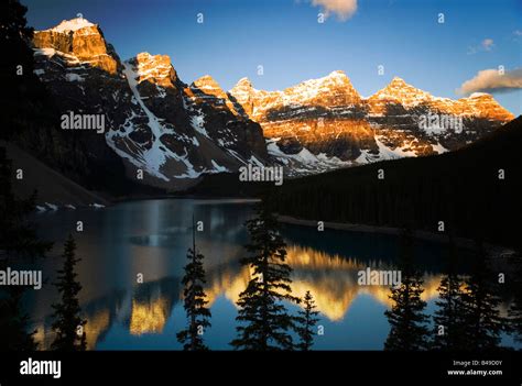 Lake Moraine And Valley Of The Ten Peaks At Banff National Park