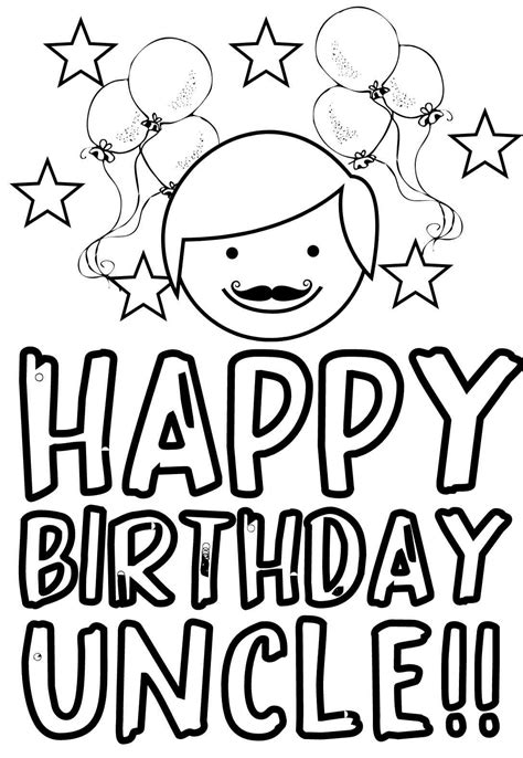 Happy Birthday Uncle Coloring Pages — Printbirthday Cards