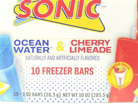 Sonic Ocean Water Cherry Limeade Freezer Flavor Pops 20 Bar Total Exp 7