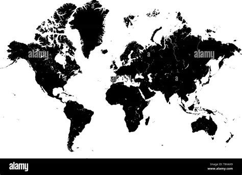 Detailed World Map Countries Vector Stock Vector Image And Art Alamy