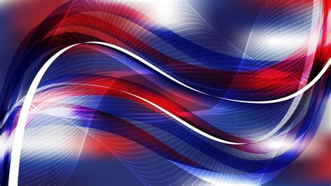 Free Abstract Red White And Blue Flowing Curves Background
