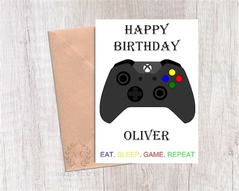Personalised Xbox Birthday Card Xbox Boys Birthday Card Etsy