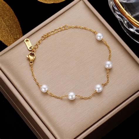 18k Gold And Fresh Pearl Anklets Dainty Pearl Anklets Fresh Pearl
