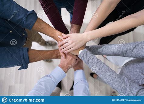 Stacked Hands Symbolizing Team Effort Stock Image Image Of Diversity