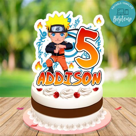 Naruto Birthday Cake Topper Template Printable Diy Createpartylabels