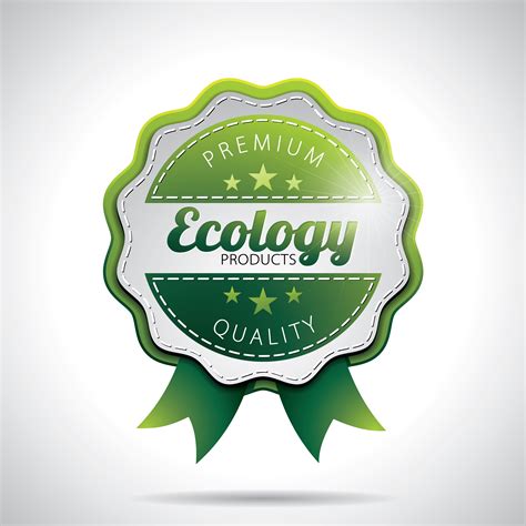 Vector Ecology Product Labels Illustration With Shiny Styled Design On