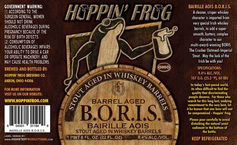 Hoppin Frog Uses Irish Whiskey Barrels In New Boris Edition Beer