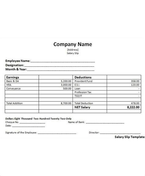 Malaysia Payroll Excel Template 6 Salary Slip Templates Word Excel Images