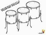 Drums Coloring Drum Tom Printables Instruments Musical Yescoloring Triple Snare Pounding Conga Kits Percussions sketch template
