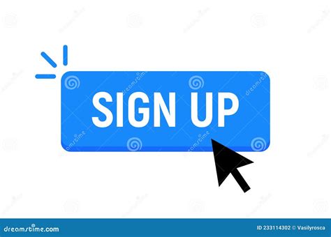 Sign Up Icon Button Link Register Signup Online Now Free Login Click