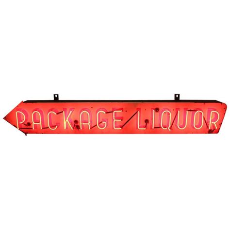 1950s Porcelain And Neon Package Liquor Sign At 1stdibs