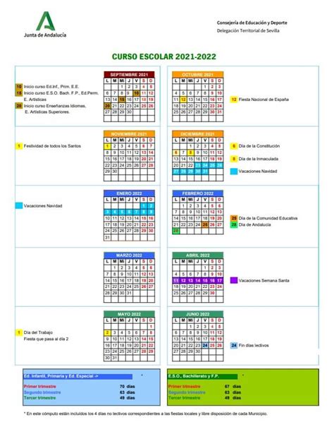 Calendario Escolar 2021 2022 En Andalucía 🗓️👨‍🎓 🏕️☀️