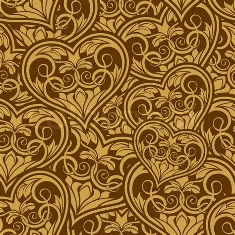 Floral, floral design, pattern, screen panels, seamless, swirl. Wedding gold seamless wallpaper ... | Stock vector | Colourbox