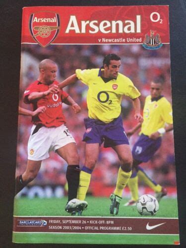 Arsenal “49 Unbeaten” Home V Newcastle United 26092003 Game 9