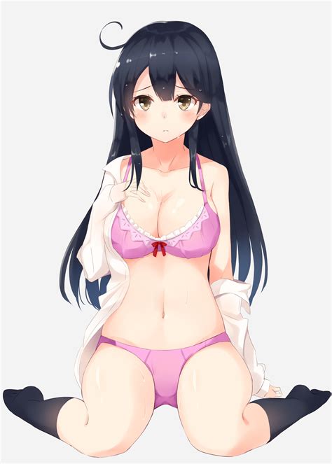 Wallpaper Ushio Kancolle Kantai Collection Anime Girls Cleavage White Background Panties