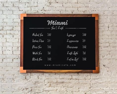 shop price chalkboard menu mock  psd designbolts