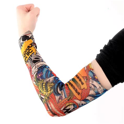 6 Pcsset 2017 Unique Lot Temporary Fake Slip On Tattoo Arm Sleeves Kit Fashion Style In Mens