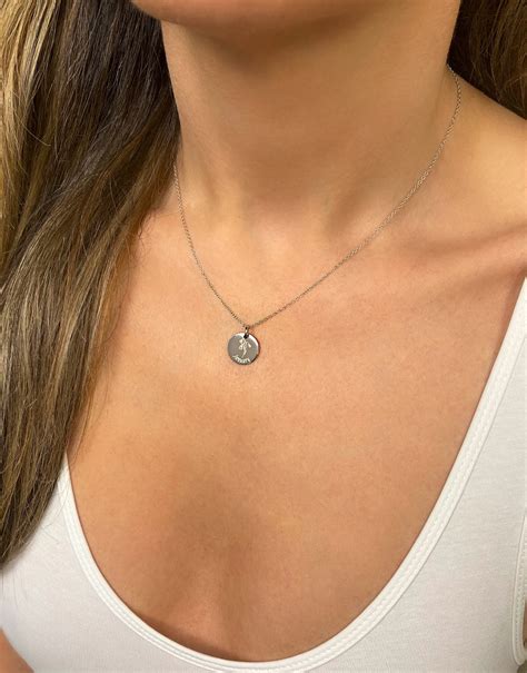 Birth Flower Necklace Solid 925 Sterling Silver Disc Birth | Etsy