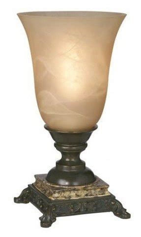 Brass gold upright table lamp with white/gold globe shade. Glass Uplight Accent Lamp - Foter