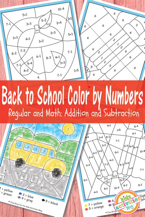 Actually do what you are supposed to. Back to School Color by Numbers Free Kid Printables