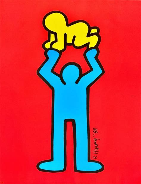 Keith Haring Man Holding Radiant Baby Catawiki