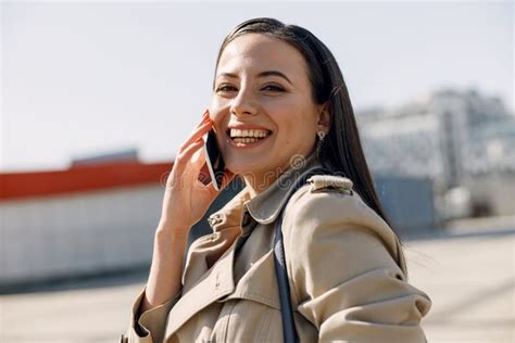 Portrait Of Delighted Female That Looking At Camera Stock Image Image