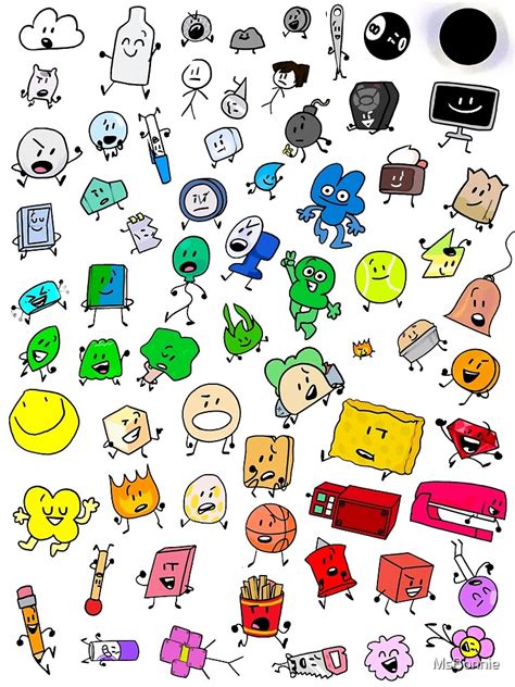 Bfdi All Characters Transparent Metal Print For Sale By Msbonnie