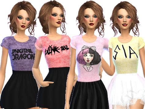 Twelve More Band Tee Shirts As Promised Found In Tsr Category Sims 4