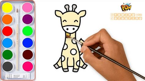 How To Draw A Cute Cartoon Giraffe