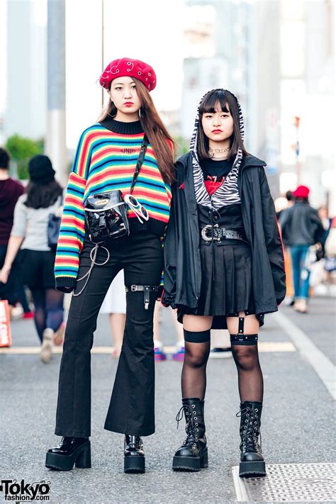 Japanese High School Students Kunieda And Miyu On The Street In Harajuku