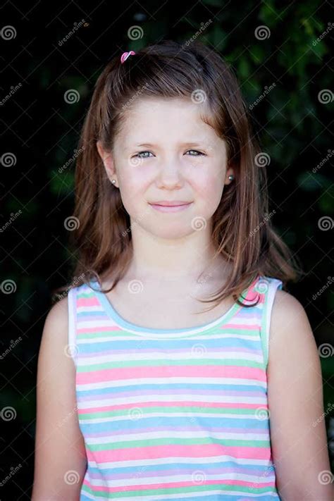 Pretty Eight Year Old Girl In The Park Stock Photo Image Of Beauty