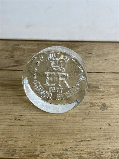Vintage Dartington 24 Lead Crystal Glass Paperweight Pressed Etsy