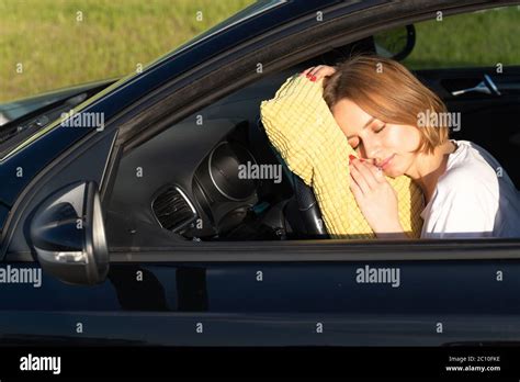 Girl Sleeping On Car Steering Hi Res Stock Photography And Images Alamy