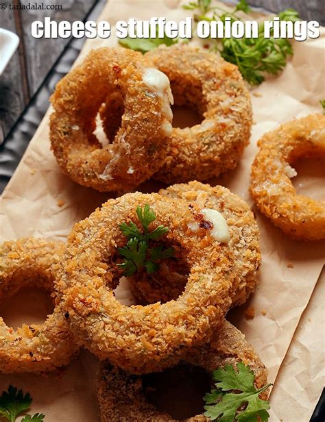 Cheese Onion Rings Recipe Cheese Stuffed Onion Rings Indian Style