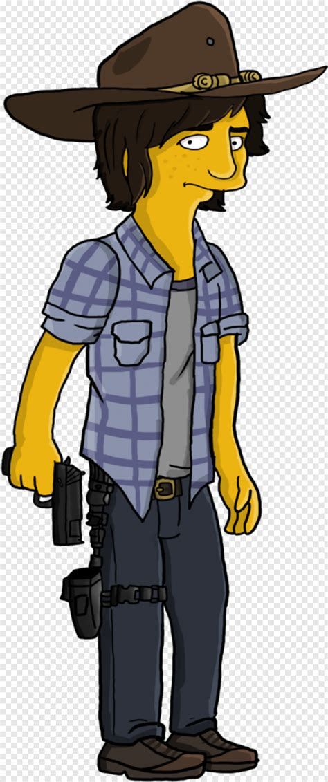 Transparent Rick Grimes Png Walking Dead Version Simpsons 454x1084