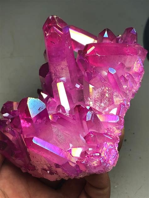 304.8g Deep Pink Quartz Crystal Titanium Coating Crystal | Etsy