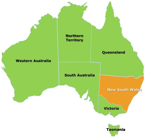New South Wales Map Citrus Australia