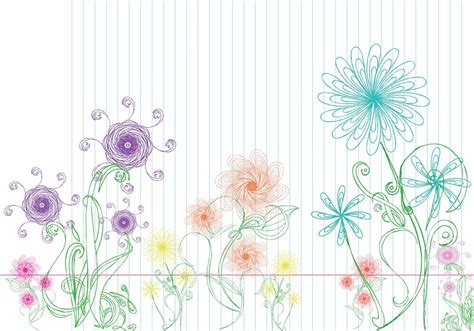 Color Flower Doodles Doodle Lined Background Colorful Drawing