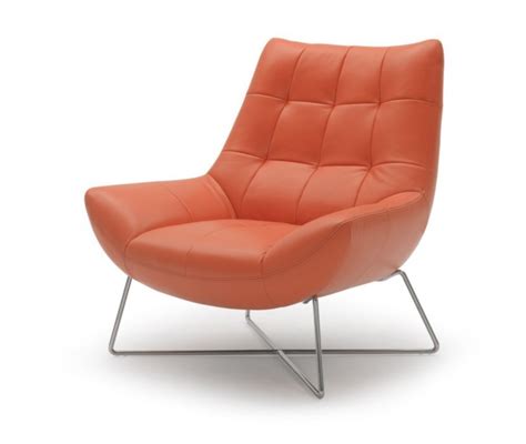 A728 Modern Orange Leather Lounge Chair Ge Accent Chairs Living