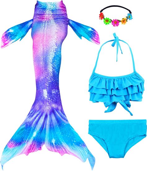 Traje De Baño De Sirena Para Niñas Cola De Sirena Para