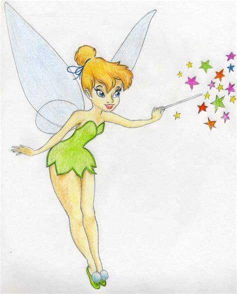 Draw Tinkerbell Is Very Easy Disney Princess Drawings Cartoon