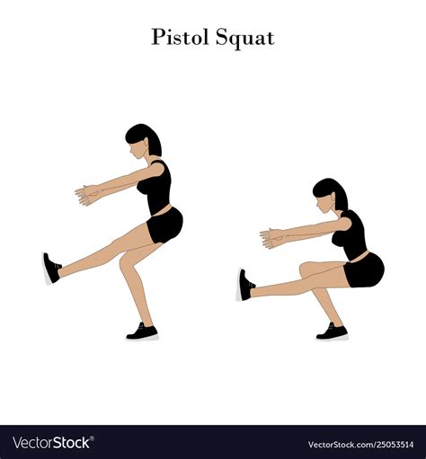 Pistol Squat Exercise Royalty Free Vector Image