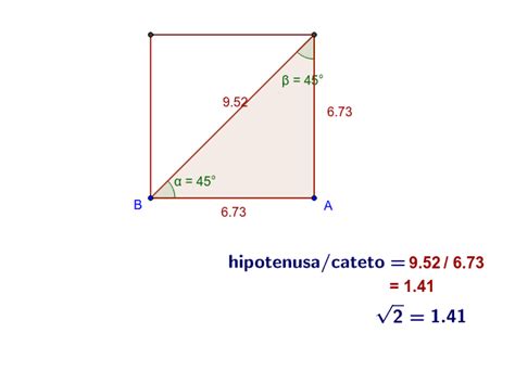 Teorema De Pitágoras En Un Triángulo 45º90º45º Geogebra
